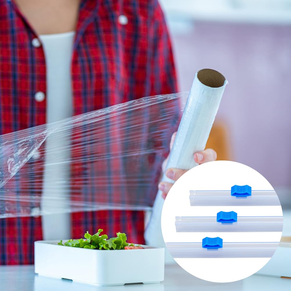 DICOSMETIC 4 Pièces Découpeur de Film Plastique 17" Découpeur Coulissant pour Distributeur de Film Alimentaire Remplacement de Découpeur de Film Auto Adhésif