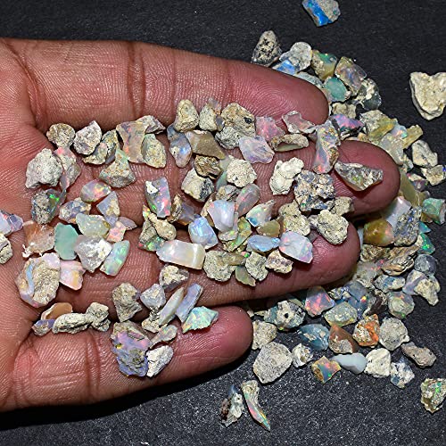Infinitygemsart 150+Pcs Ethiopian Raw Fire Opal Loose Wholesale Bulk Stones, Birthstone, Natural Rough Gemstones, Diy & Jewelry Making Supply, Chakra Energy Healing Crystals, Tiny Gem Collection #TOP3
