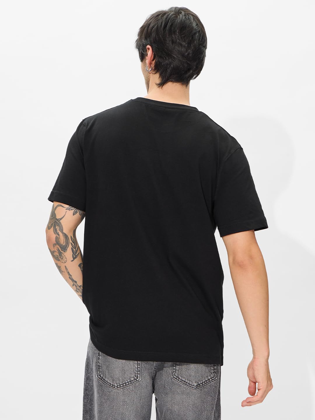The Souled Store Punisher oficial: It's Time Hombres y Niños Manga Corta Cuello Redondo Negro Bordado Algodón Regular Fit Camisetas
