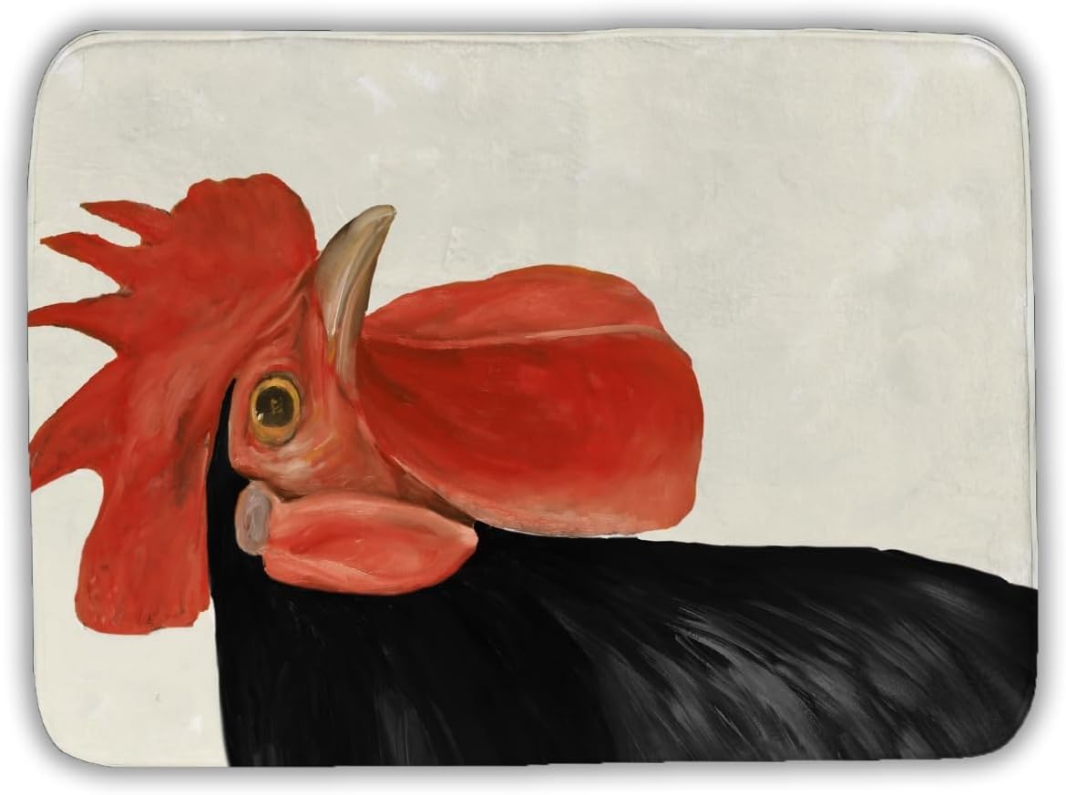 Begin Home Decor C1BM1724PPHEXZ 17 x 24 in. Black Hen Kitchen Animals Bath Mat - Home Decor Essential