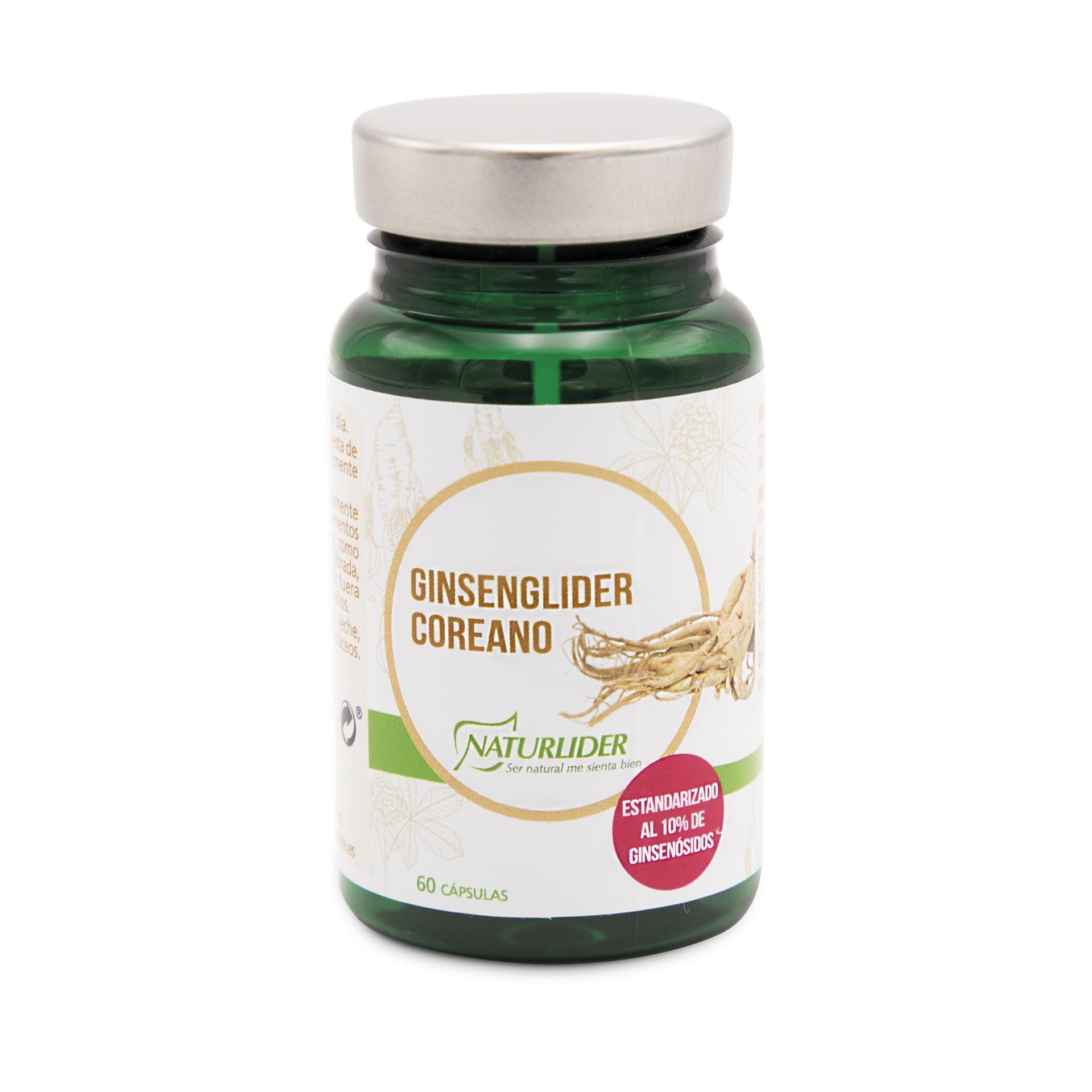 Naturlider - Ginseng Coreano - Panax Ginseng Raiz - Mejora la Concentración, Memoria y Resistencia Atlética - 60 cápsulas