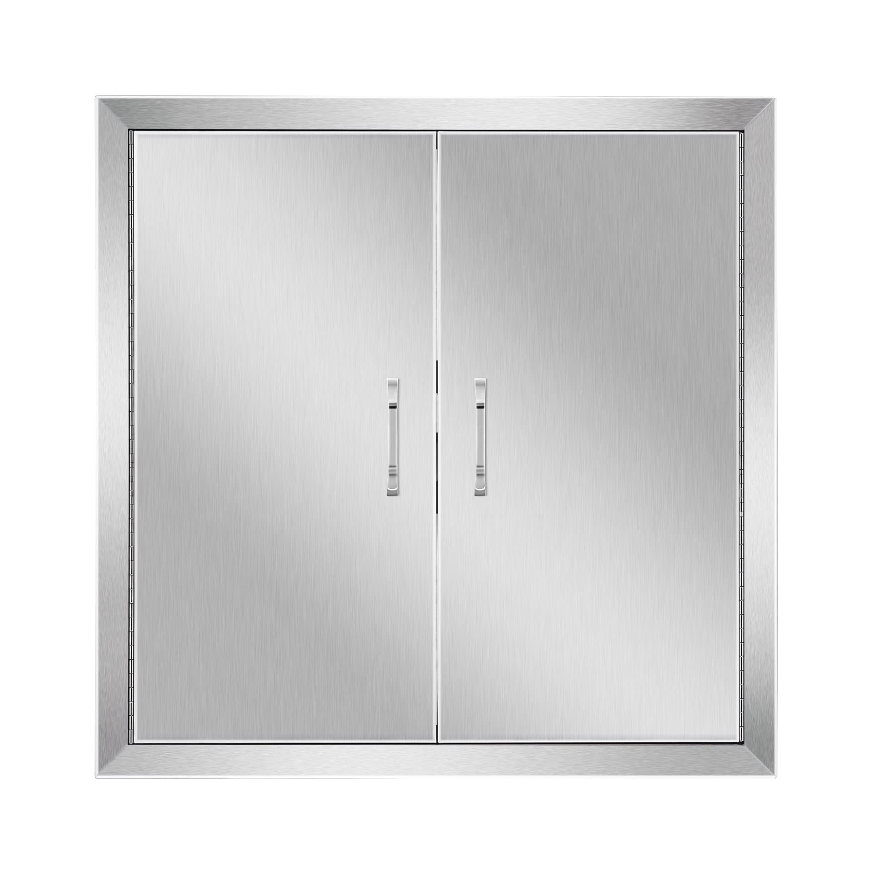 Photo 1 of Anfrere 24" W x 24" H Outdoor Kitchen Doors, Premium 304 Stainless Steel Double BBQ Island Panel Access Door for Outside Kitchen Commercial Grilling Station Barbeque Oven Storage Cabinet Door, 2424DS