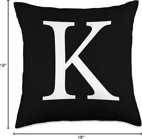 Miniatura 6 de Cute & Classy Black White Monogram Letter K - Almohada (16.0 x 16.0in), multicolor