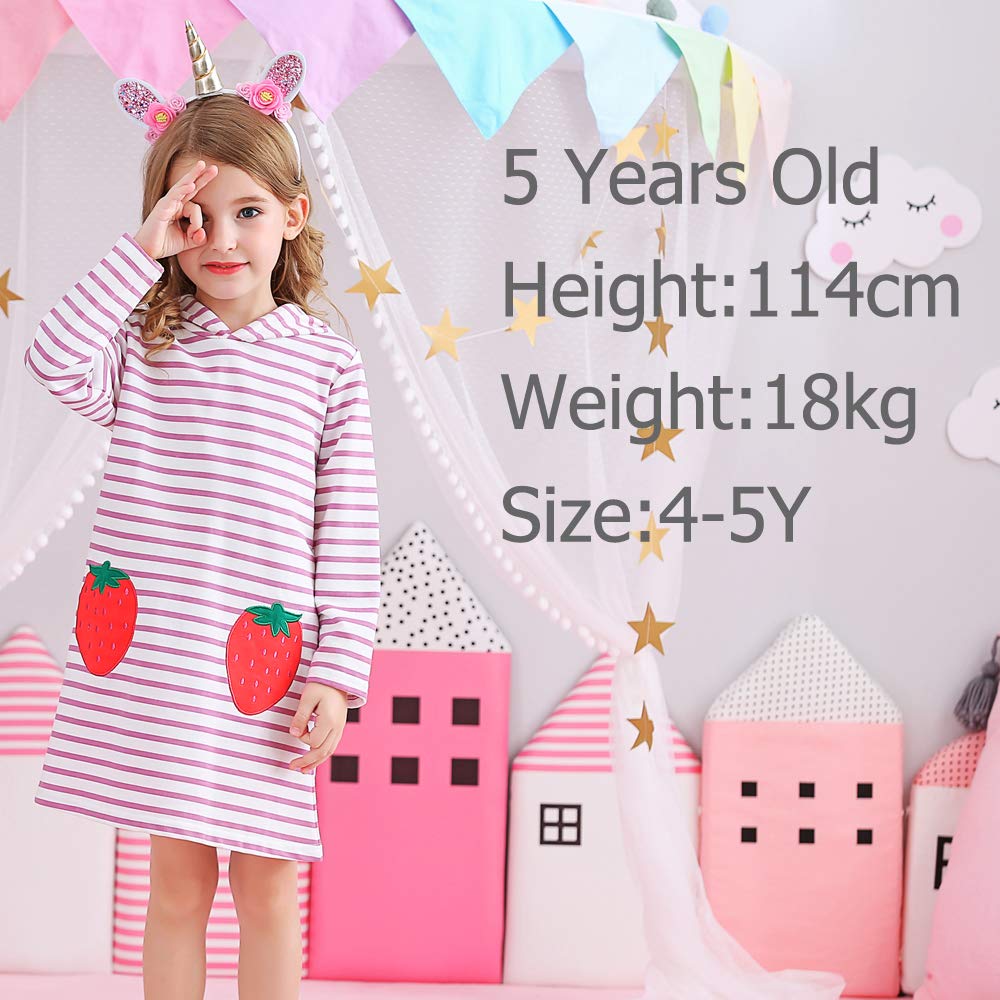 VIKITA Vestido para Niñas Manga Larga Algodón Princesa Casuales Bebe Niñas 2-8 años — view 4