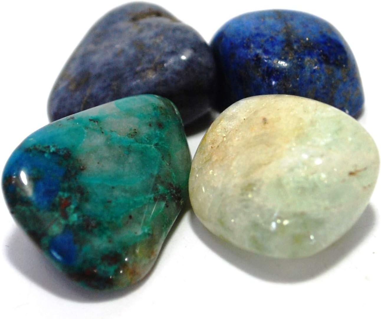 Reiki Healing Energy Charged 'Throat Chakra' Healing Crystal Tumble Stone Gift Set