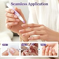 Vista 2 de Bolígrafo de aceite para cutículas 3 en 1 para uñas, bolígrafo de aceite para cutículas, empujador de cutículas, con punta de cerámica, hidrata, 2