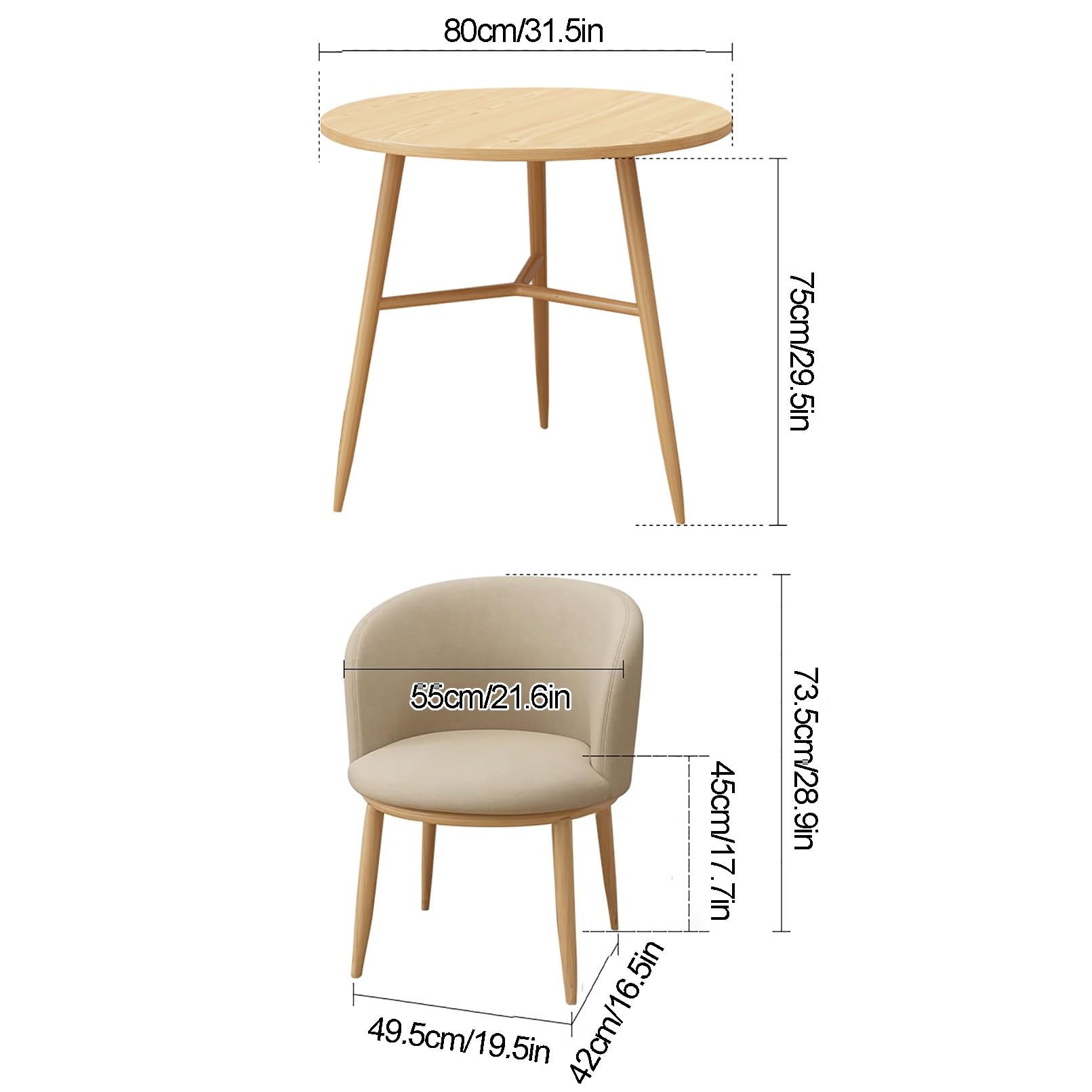 Set composto da tavolo da pranzo e 4 sedie, set versatile per cucina, piccolo ufficio, club, area caffè, sala reception.