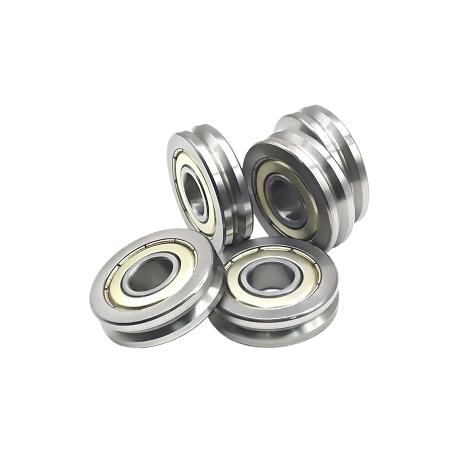 (4PCS) 10 * 30 * 8mm V Groove Guide Pulley Sheave Sealed Rail Bearing V6000ZZ for Rail Track Linear Motion System