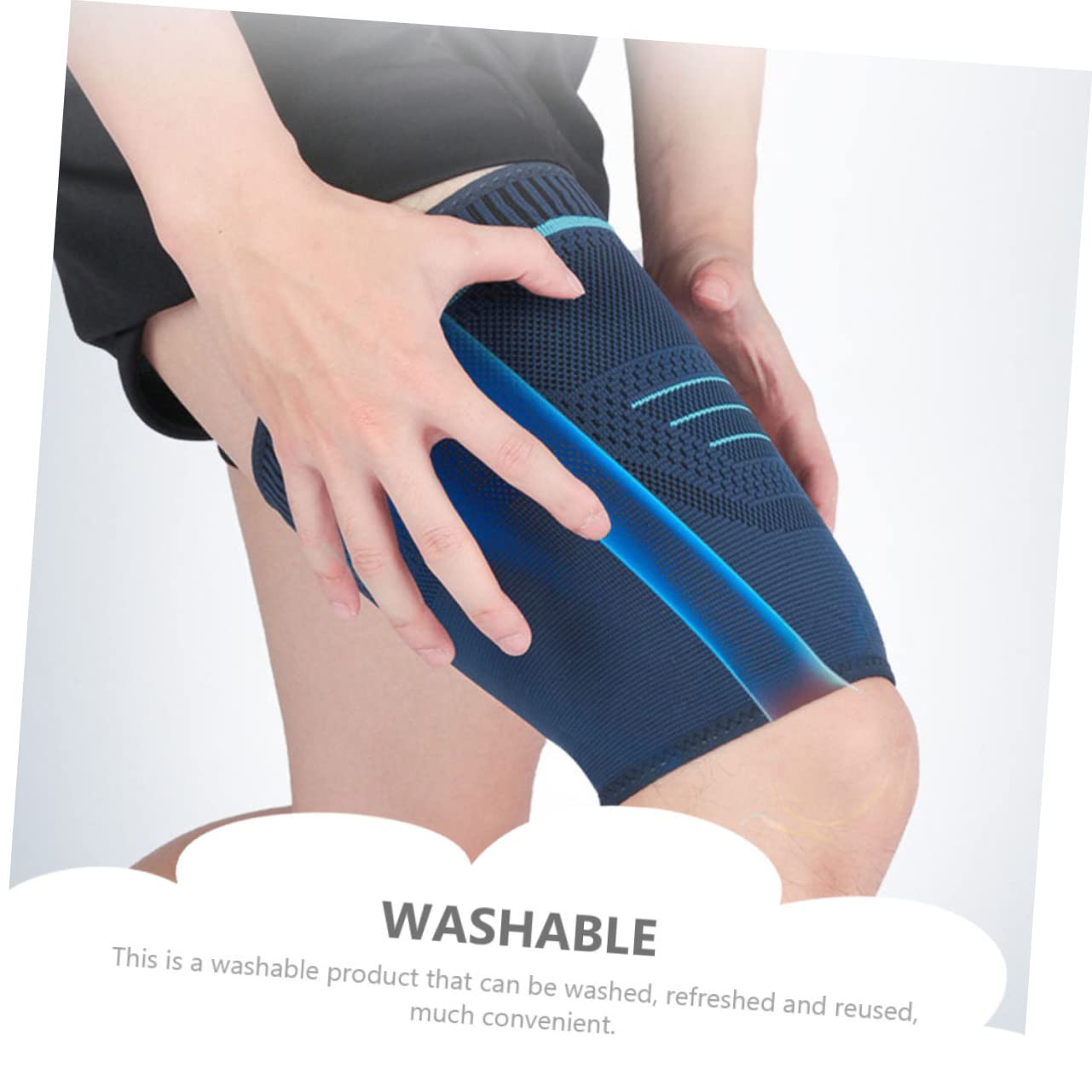 NOLITOY Thigh Compression Sleeve for Men 2 Pcs Sports Leg Sleeves Compression Leg Support for Outdoor Running