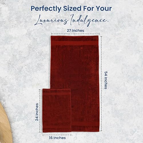 Miniatura 5 de Juego de 6 toallas de baño de lujo de chocolate extra grandes, 100% algodón suave de 700 GSM, gruesas, absorbentes, de secado rápido, toallas de