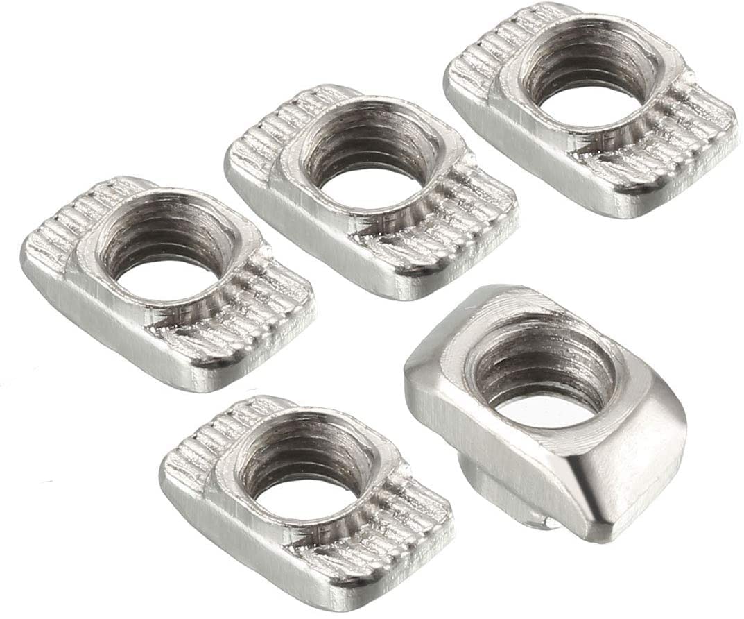 XYWHPGV T-Slot Slip Nuts, Half Round Roll M5 in T Nut for 2020 Series Aluminum Extrusion Profile, Nickel Plated Carbon Steel, 20 Pack(049e1 a54a0 6e4cf cb