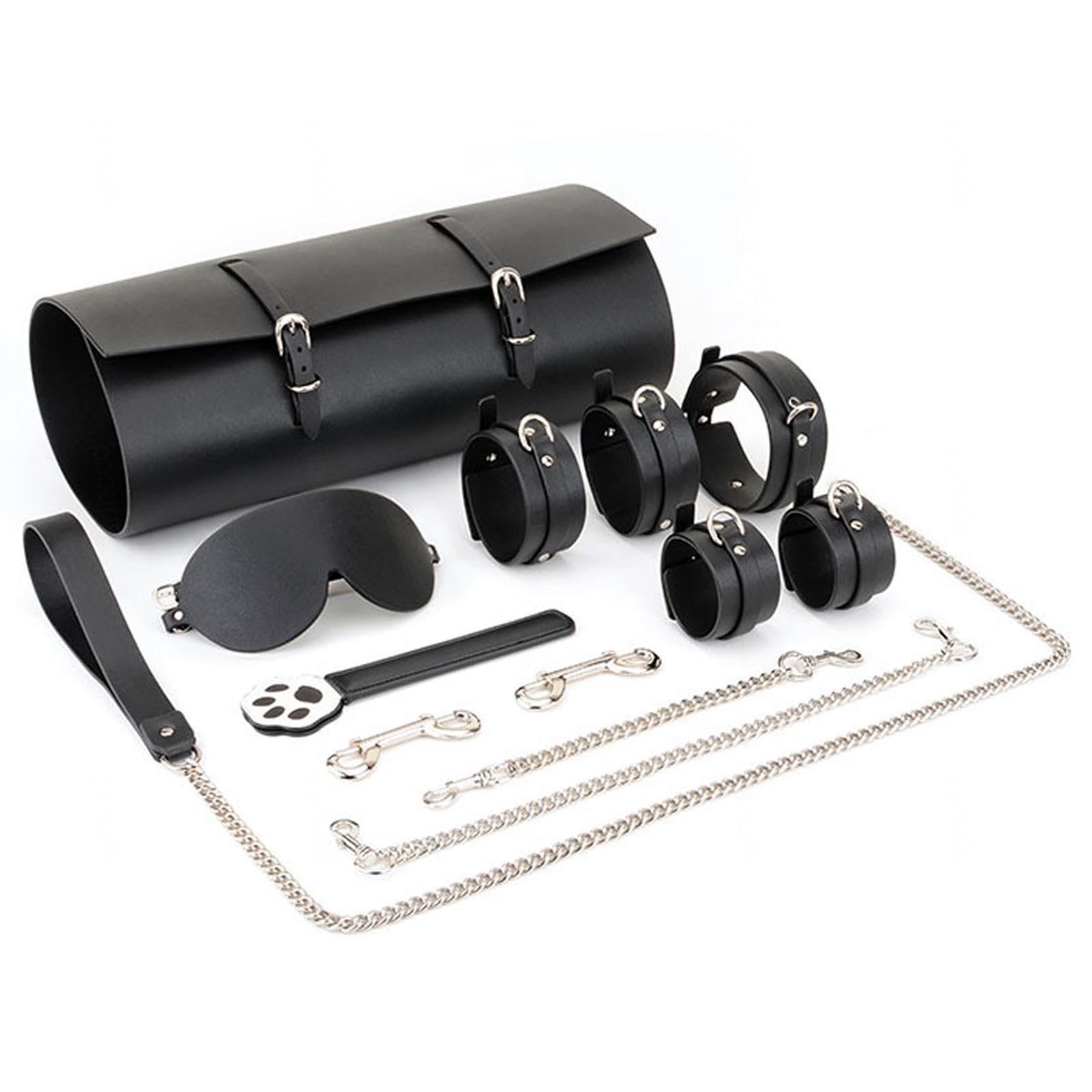 Bondaged Adult Kit Female Bondageset Fessel Set Profi Leder Für Frauen Extrem Bettfesseln Sex Bett Fesselset Frau Paare Schwarz Anfänger Bdsms Fesseln Bdsm Bondage Bondage-sets,Black