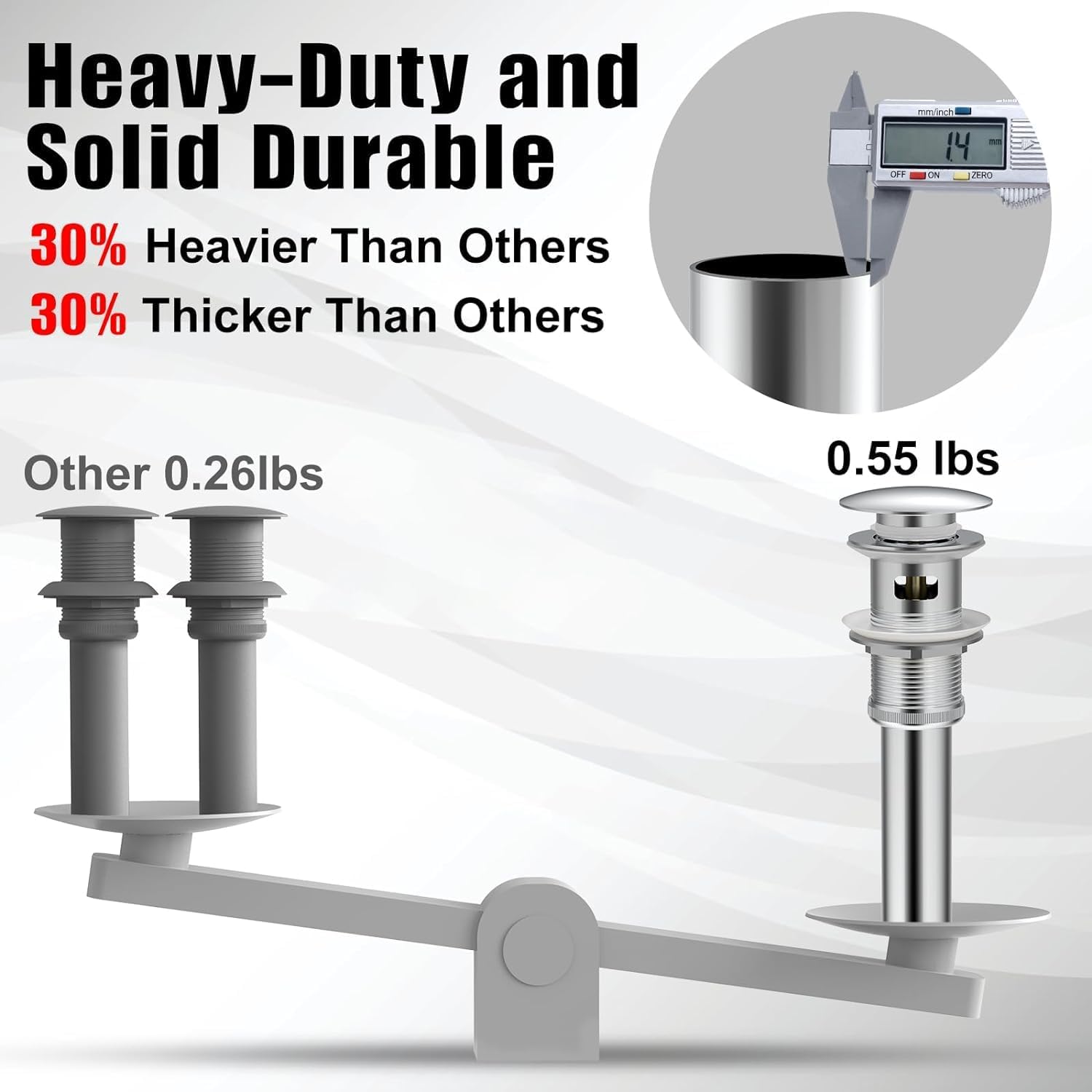 ZM Pop Up Drain Stopper with Overflow for Bathroom Faucet Vessel or Vanity Sink, Chrome Finish…