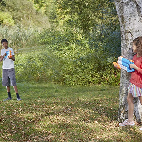 Super Soaker Lança Água Nerf Twin Tide Azul/Branco/Laranja