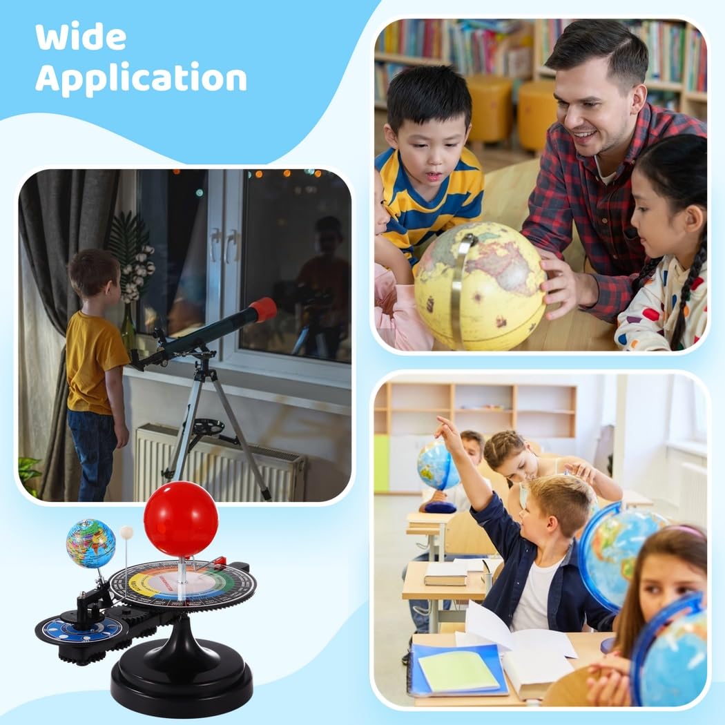 Kit de modelo de sistema solar, sol, tierra, luna, orbital orrery con luz, modelo de enseñanza de planetario, kit de experimento de ciencia astronómica para adolescentes y estudiantes