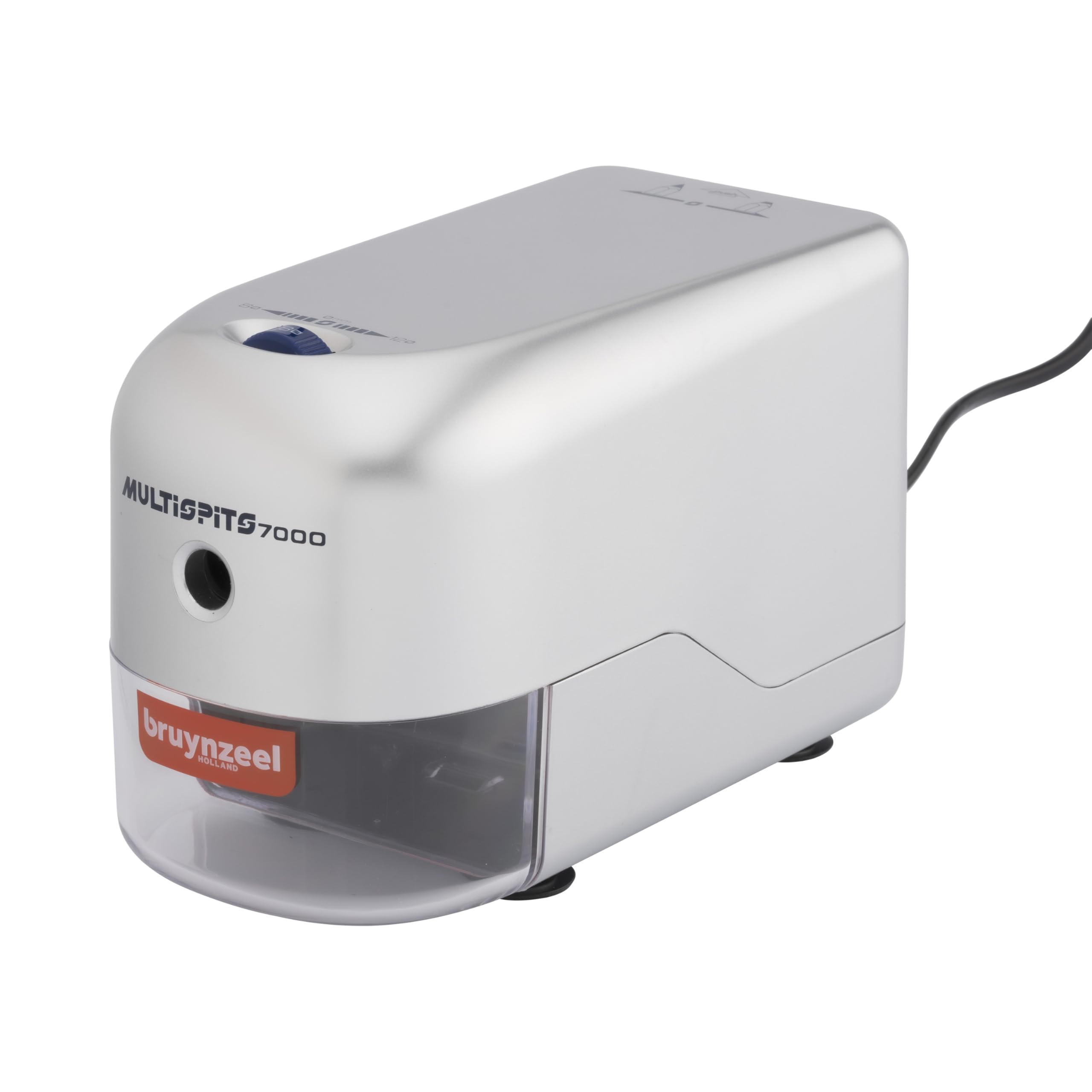 Bruynzeel School & Office Accessories - Sacapuntas eléctrico - Multispits 7000 - Motor silencioso - Función de parada automática - Ideal para Utilízalos en clase