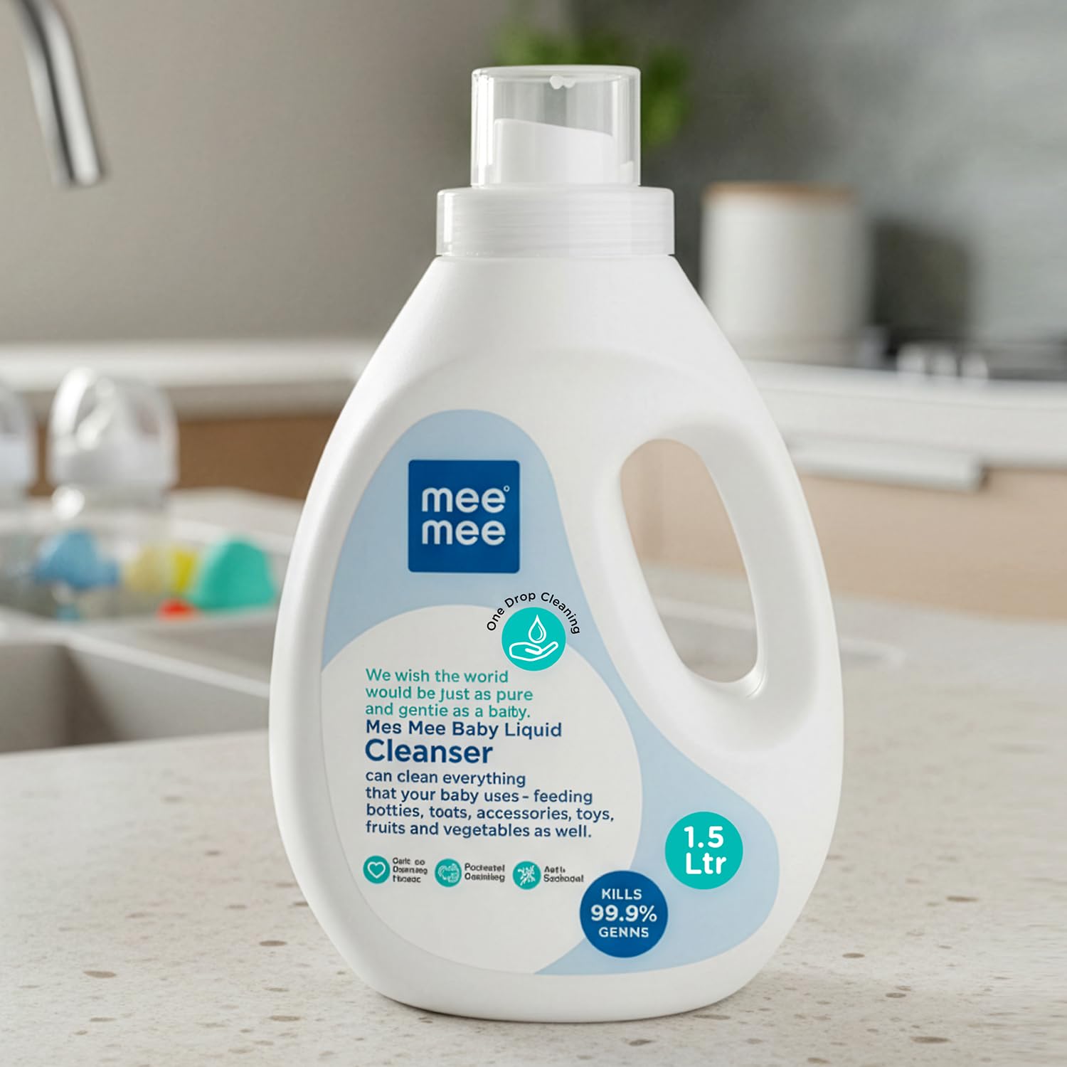 Mee Mee Anti-Bacterial Baby Liquid Cleanser (1.5 L - Bottle)