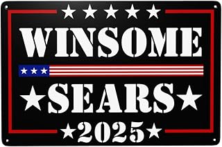 Trewrdt 12x8 Winsome Sears 2025 Virginia Governor Metal Sign Decor Tin Painting 8x12 Wall Retro Metal Tin-Sign