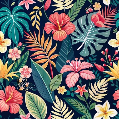 Amiya Tropical Peel and Stick Wallpaper Floral Palm Leaves Remova...