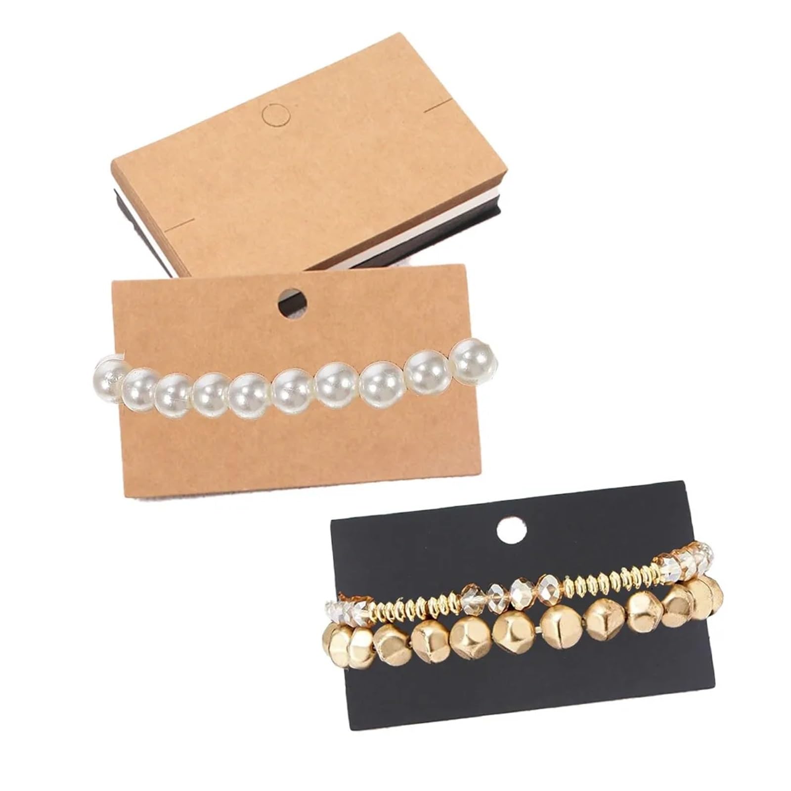 FDzkrtvm Earrings Necklace Display Cards, Earring Cards 400pcs Bracelet Display Holder Hanging Tags for Jewelry Multicolor(White)