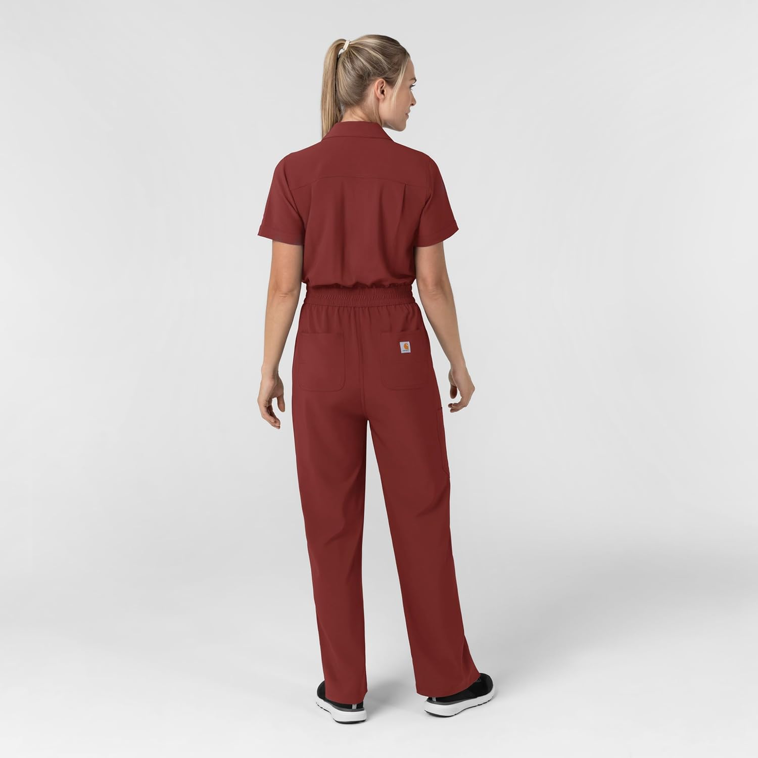 Carhartt Force Cross-Flex Scrubs for Women’s Force Cross-Flex Short Sleeve Scrub Coverall - Amber Terrain, XS