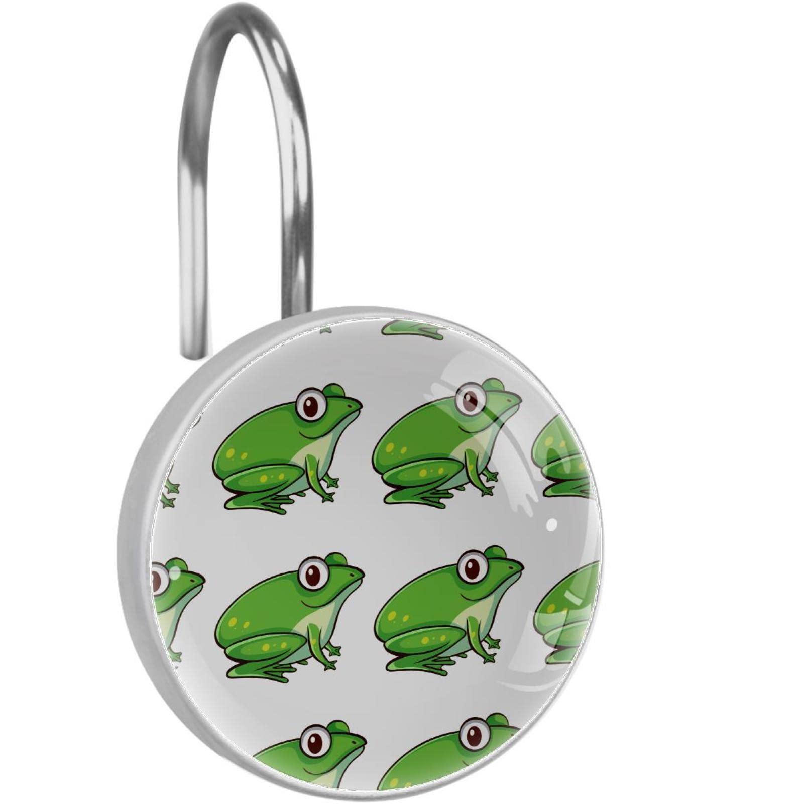 Crochets rideau de douche grenouille en acier inoxydable pour deco salle de bain x12