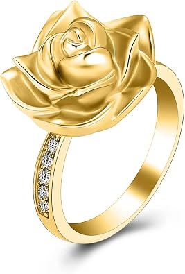 Minicremation Rose Flower Cremation Jewelry Urn Ring for Ashes Funeral Keepsake Urn Ring for Ashes for Women Memorial Ring with Fill Kit