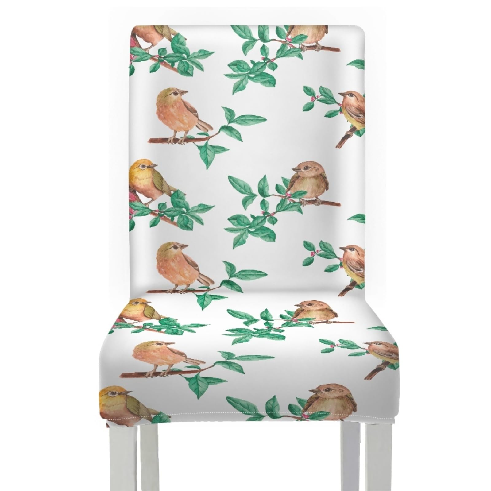 Stuhlüberzieher Tiergrüne Blätter Stuhl Überzieher Stuhlhussen 6er Set | Spandex Stuhl Hussen Waschbar Abnehmbare Stretch Hussen für Stühle Langlebig Stuhlbezug Universal für Küche,Restaurant,Hotel