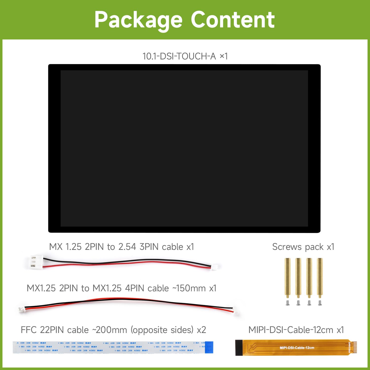 Waveshare 10.1inch DSI Capacitive Touch Display, 800x1280, IPS Panel, Optical Bonding Toughened Glass Panel, 10-Point Touch, for Raspberry Pi/RK3576/RK3506/ESP32-P4