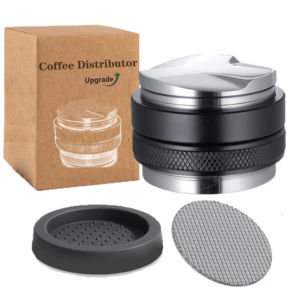Coffee Distributor Espresso Tamper &Silicone Mat &Puck Screen for Breville and All 54mm Portafilter Barista Coffee Accessories (53MM)