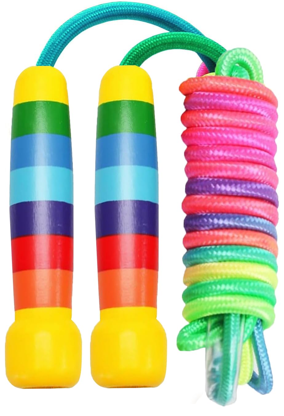 SAZTEAY Skipping Rope Kids, Adjustable Children Jump Rope, Child Jumping Rope with Wooden Handle for Boys and Girls Outdoor Activity, Children's Parties and Birthday Gift(2.8M)