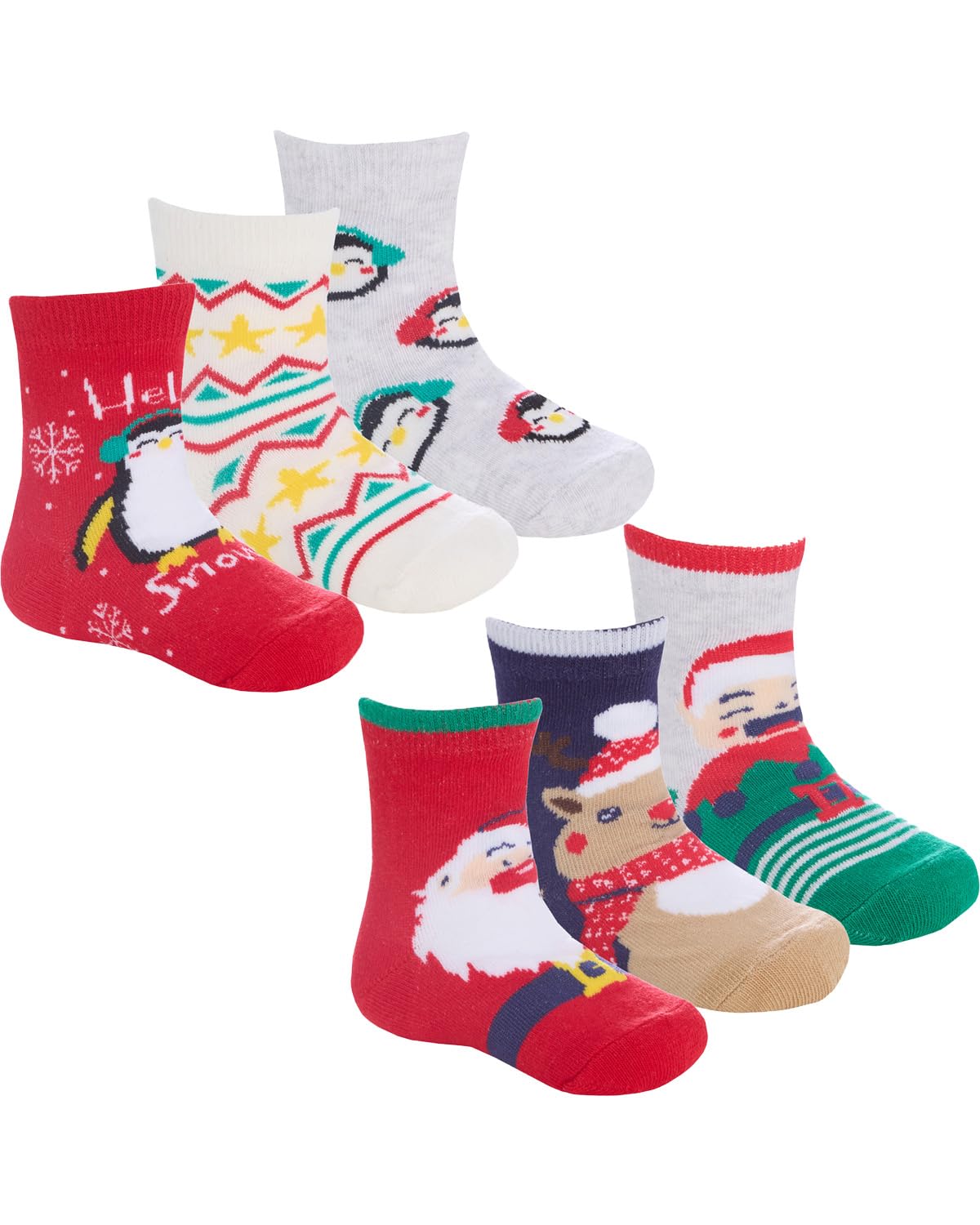 Undercover Babies Mix 3 6 Pairs Baby Xmas Cotton Rich Socks 44B1030 1Xeach 0-0