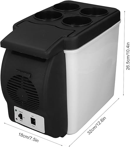 Miniatura 8 de Diydeg Mini refrigerador de 6 L, refrigerador portátil de 12 voltios, enfriador y calentador termoeléctrico con gran capacidad, bajo ruido,