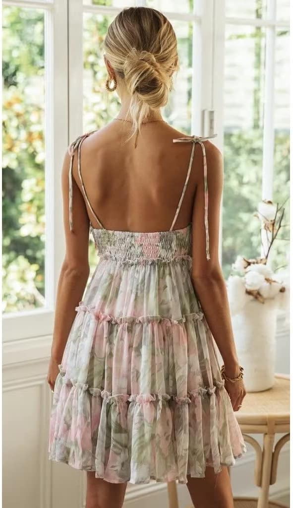 Floral Dress for Women Cute Summer Dresses for Women 2026 Flower Dresses Mini Dress - Image 2