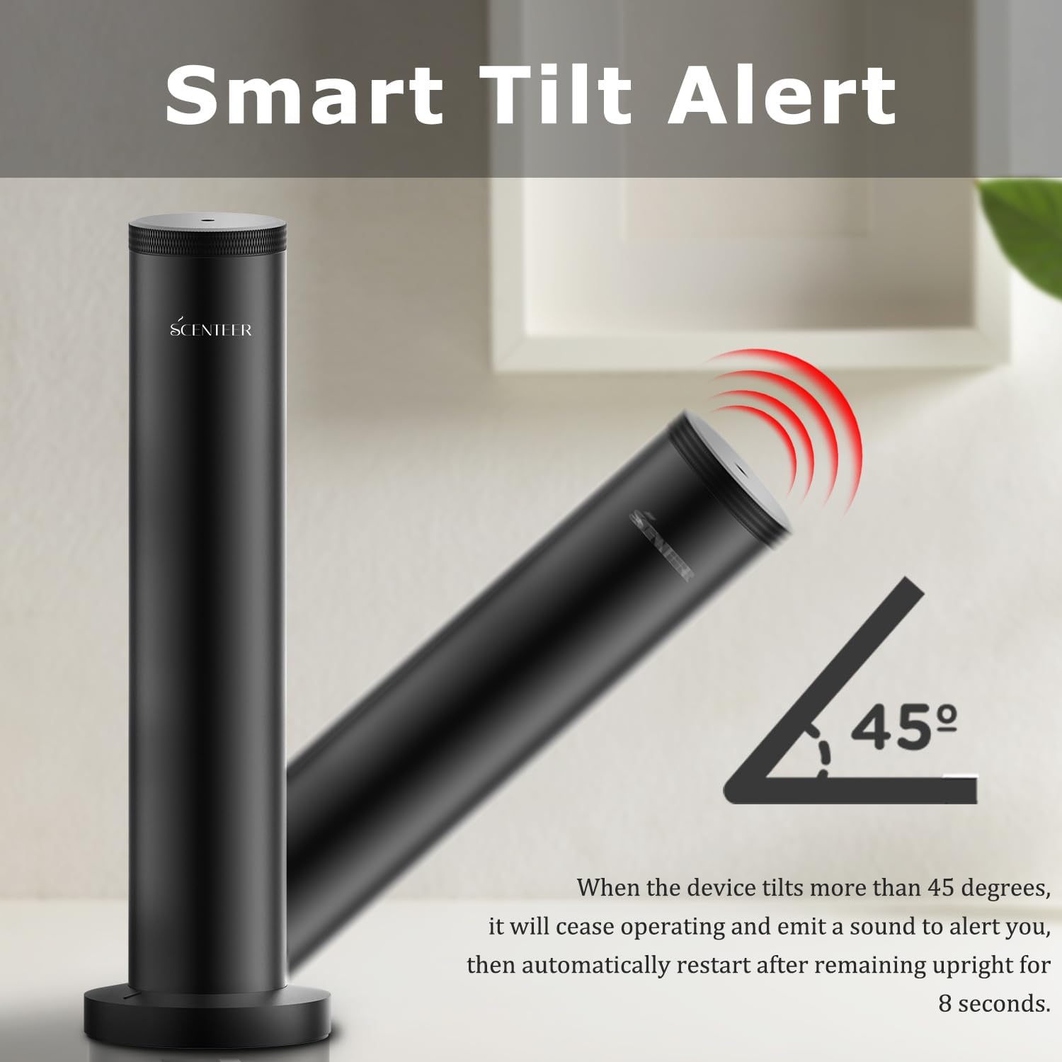 Wireless Hotel Scent Diffuser-Cordless Rechargeable Diffuser for Whole House- Scent Air Machine for Home -App Bluetooth Control - Waterless Essential Oil Diffuser for Large Room, Studio Office -Black