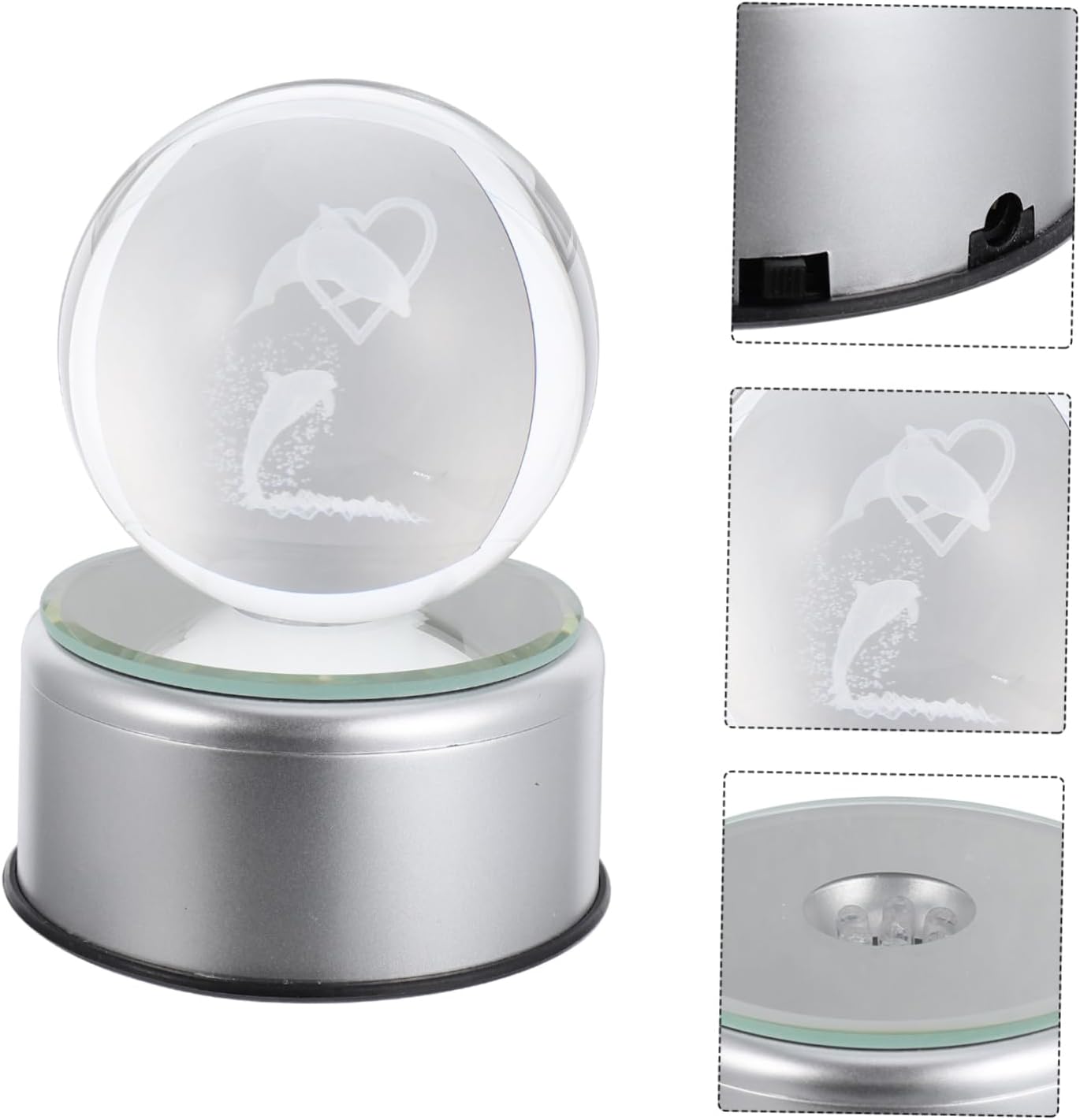 Dolphin Crystal Ball Decor Luminous Dolphin Sphere for Mom Ocean Animal Home Decoration