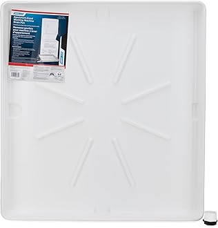 Camco Stackable Washing Machine Drain Pan - Great for Apartment-Sized Washers or Stackable Units - Protects Floors from Leaks & Measures 28-Inches x 30-Inches - Crafted of Heavy-Duty Plastic (21006)