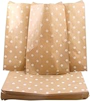 Vista 2 de N'icePackaging 20 bolsas decorativas de papel plano de regalo de 4 x 6 pulgadas, lunares blancos en bolsas de papel kraft marrón, para ventas
