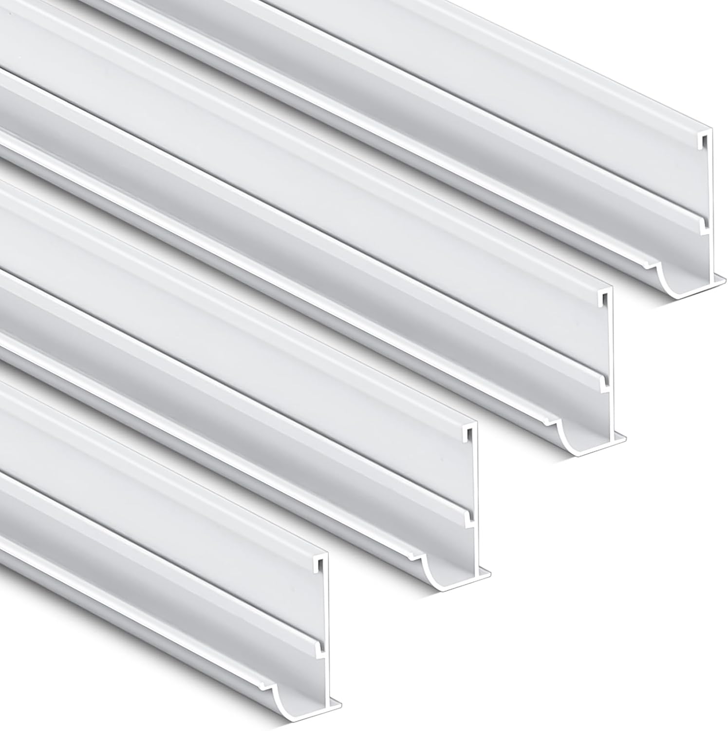 Blulu 4 Pcs 164" L Aluminum RV Rain Awning Gutter Trim with Screws Roof Rain Diverter, Each 41" Gutter Trim for RVs Travel Trailers and Motorhomes, White