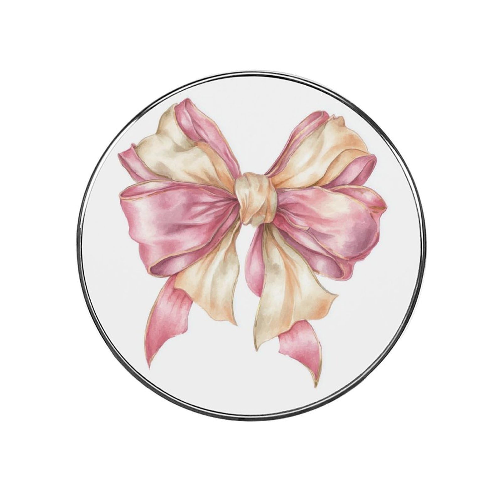 Luxury Coquette Watercolor Bow Fridge Magnets DIY Art Round Magnetic Refrigerator Sticker for Home Kitchen Car Garage Decor