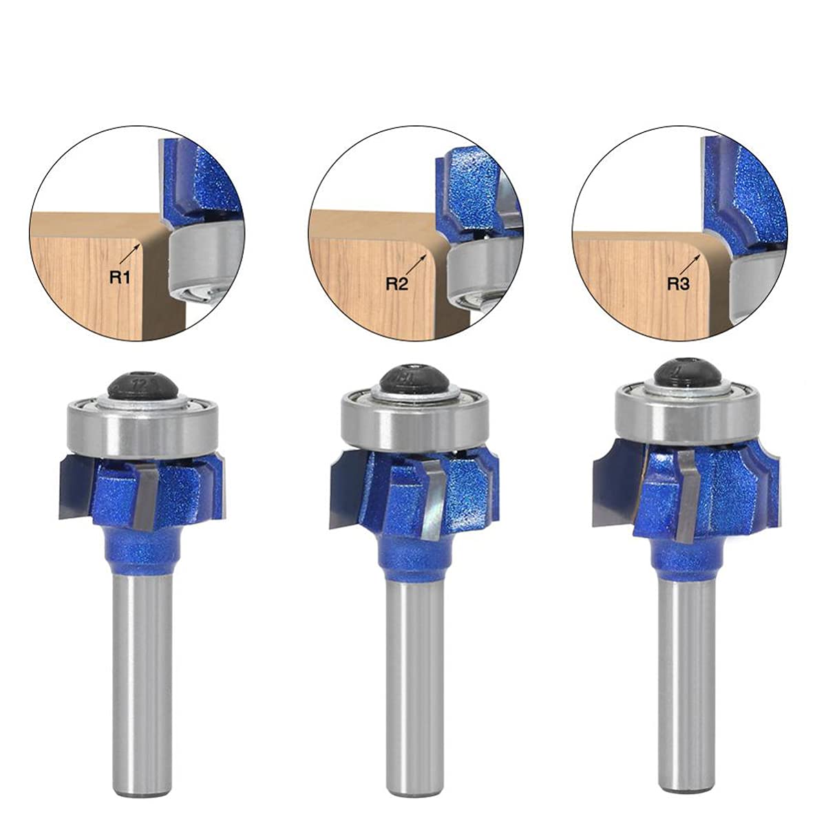 Punta per fresa arrotondata, con gambo da 6 mm, 4 denti, per legno, 051-Z4