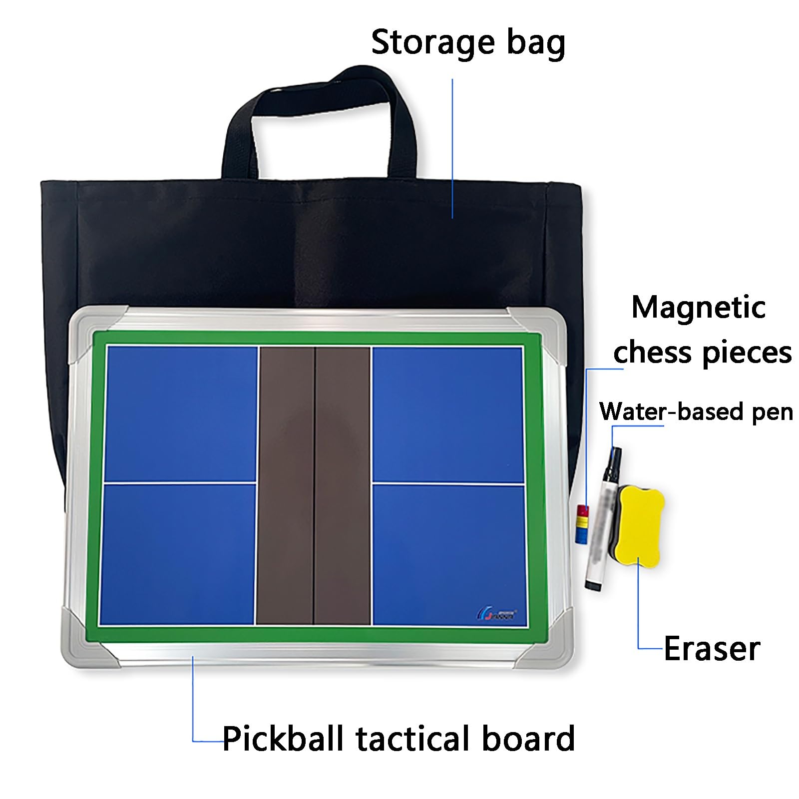 Pizarra Magnética para Entrenamiento de Pickleball, Pizarra Blanca de Borrado en Seco de Doble Cara, Fácil de Escribir, con Bolsa de Almacenamiento, para Entrenamiento Práctico