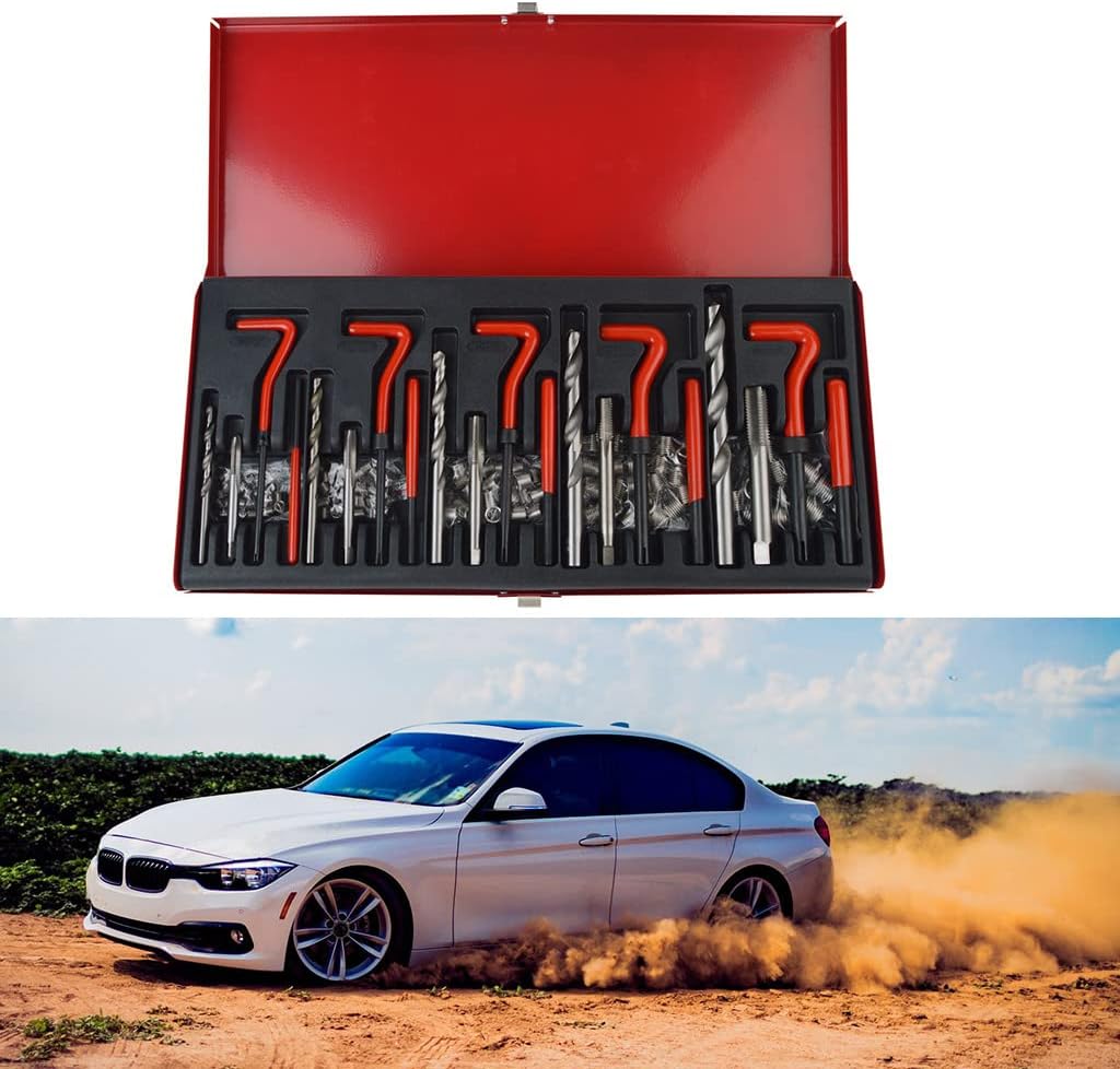 131 Pc Engine Block Restoring Damaged Thread Repair Tool for Repairing Inserting Thread Repair Tool