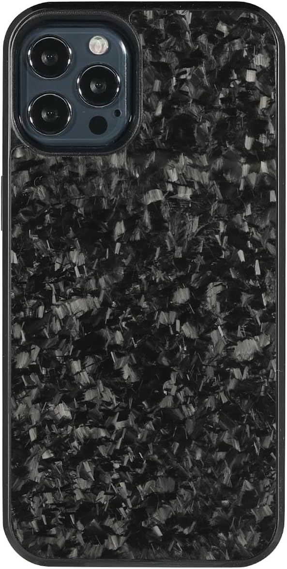 molzar Grip Series for iPhone 12/12 Pro Case with Real Forged Carbon Fiber, Built-in Metal Plate for Magnetic Mount, Works with Qi-Certified Chargers, Glossy Black/Forged - Image 7