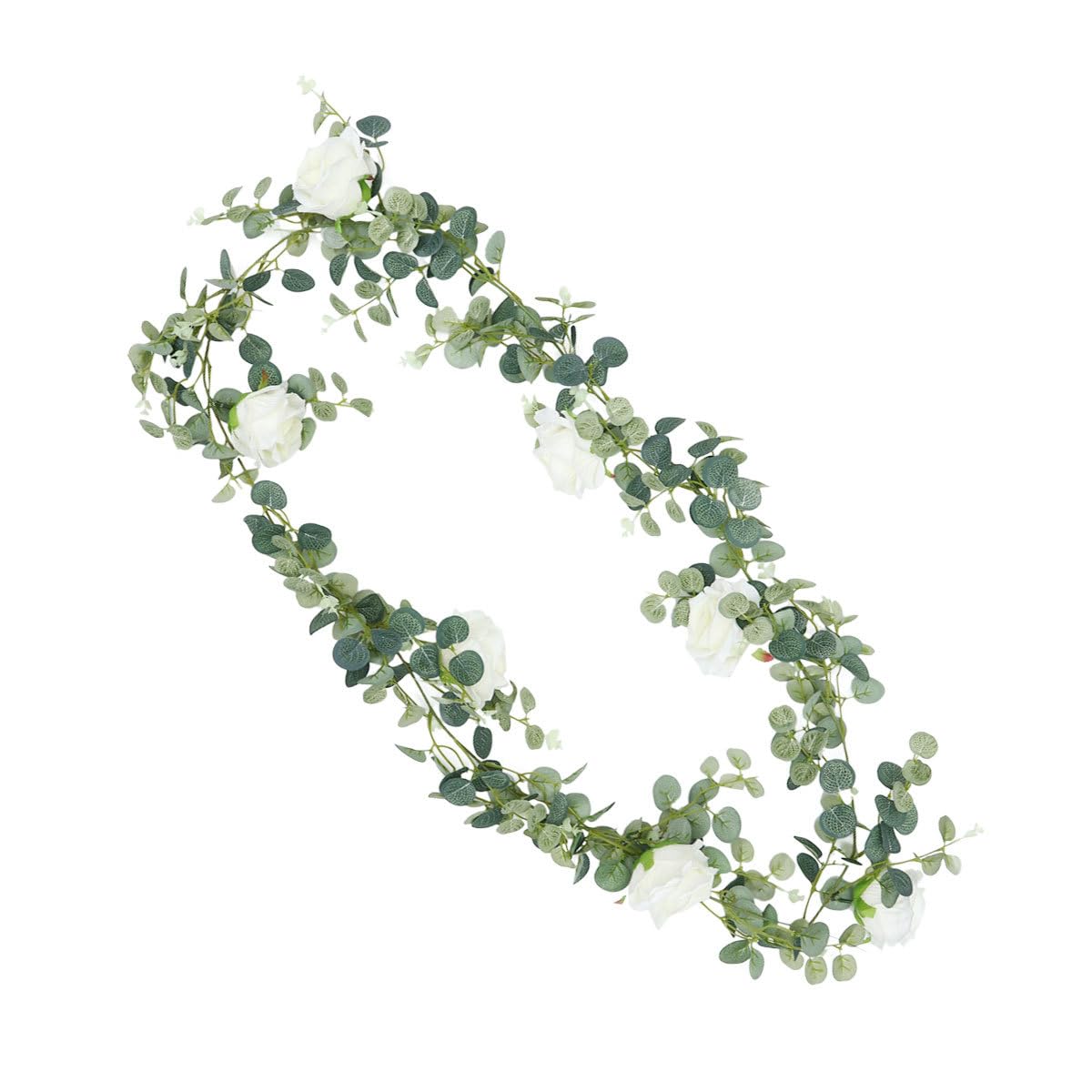 MAGICLULU 2 Pezzi Fiori Decorativi Rattan Simulati Falso Impostore Eucalipto Sospeso Viti Decorazione Camera All'aperto Arredamento Ghirlanda Di Glicine Artificiale Venni Foglie Decorazioni