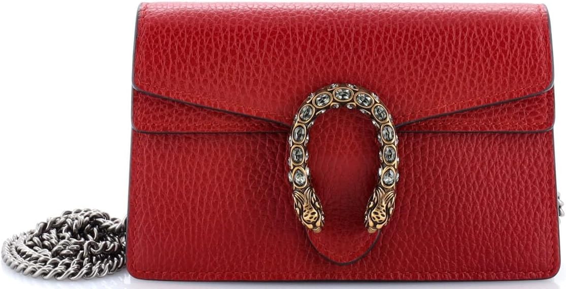 Pre-Loved Dionysus Bag Leather Super Mini, Red
