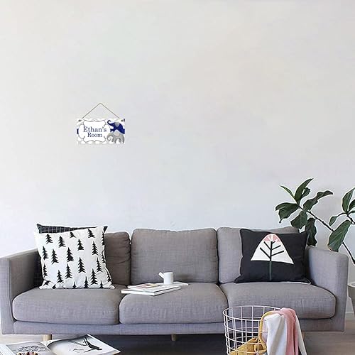 Miniatura 5 de Letreros personalizados, lindo letrero de elefante, divertido letrero de dibujos animados, decoración de pared para habitación de niños, niñas, sala