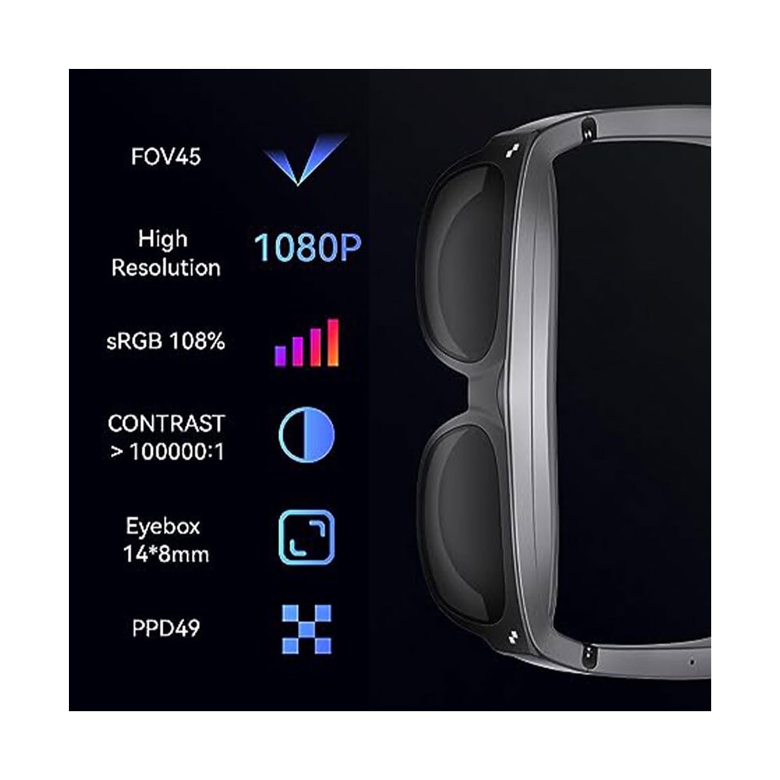 XR Glasses 1S With Micro OLED 1080P Video Display Glasses Dynamic Stereo Sound 3D Movie Watch Game On PC/IOS(Style 2)