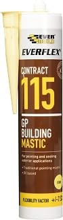 Everbuild – Everflex – 115 GP Building Mastic – For Joint Pointing and Sealing – Internal and External Use – Stone – 285ml