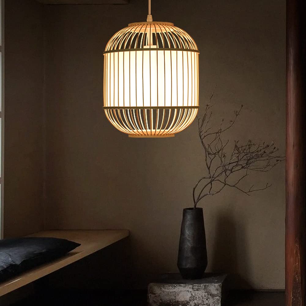 Lampy wiszące Wyspa kuchenna, bambusowe lampy wiszące do kuchni, owalne ręcznie tkane rattanowe żyrandole wiejskie Sufitowa lampa wisząca do jadalni, wystrój salonu Present